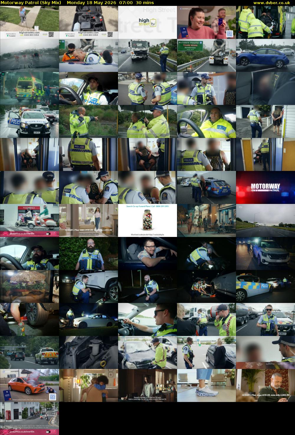 Motorway Patrol (Sky Mix) Monday 18 May 2026 07:00 - 07:30