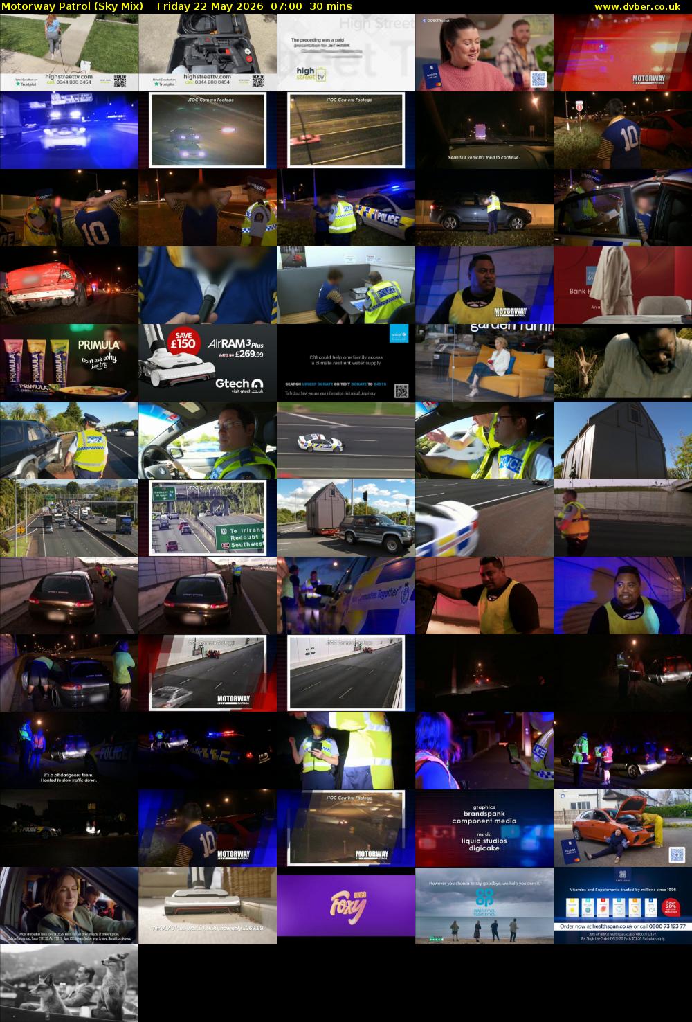 Motorway Patrol (Sky Mix) Friday 22 May 2026 07:00 - 07:30