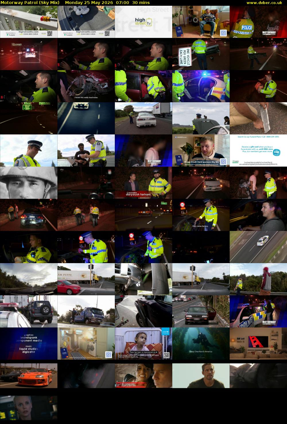 Motorway Patrol (Sky Mix) Monday 25 May 2026 07:00 - 07:30