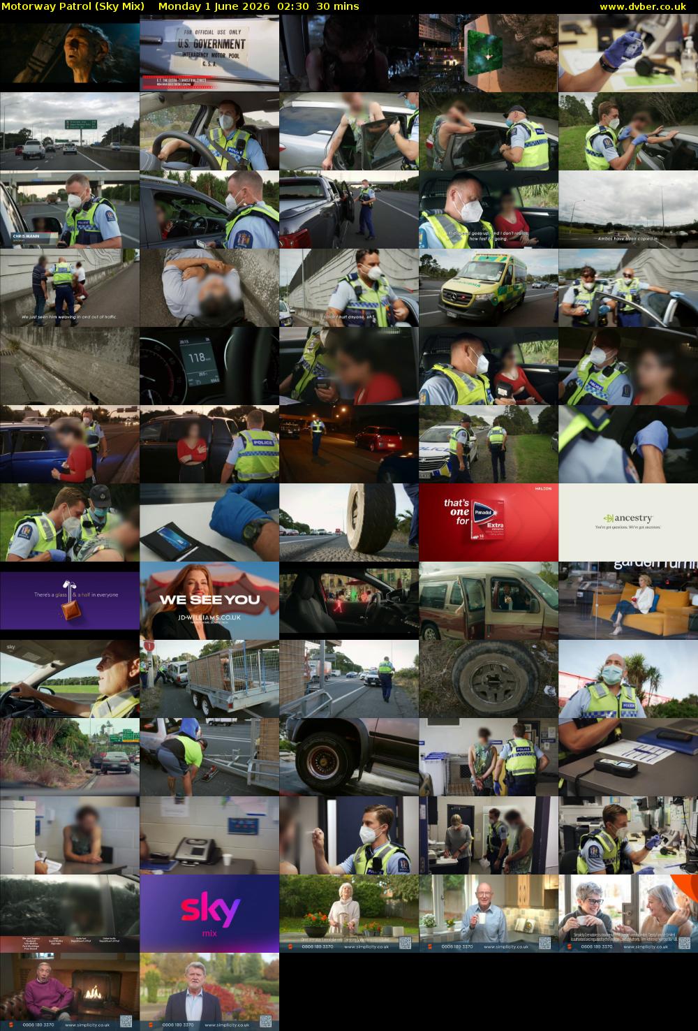 Motorway Patrol (Sky Mix) Monday 1 June 2026 02:30 - 03:00
