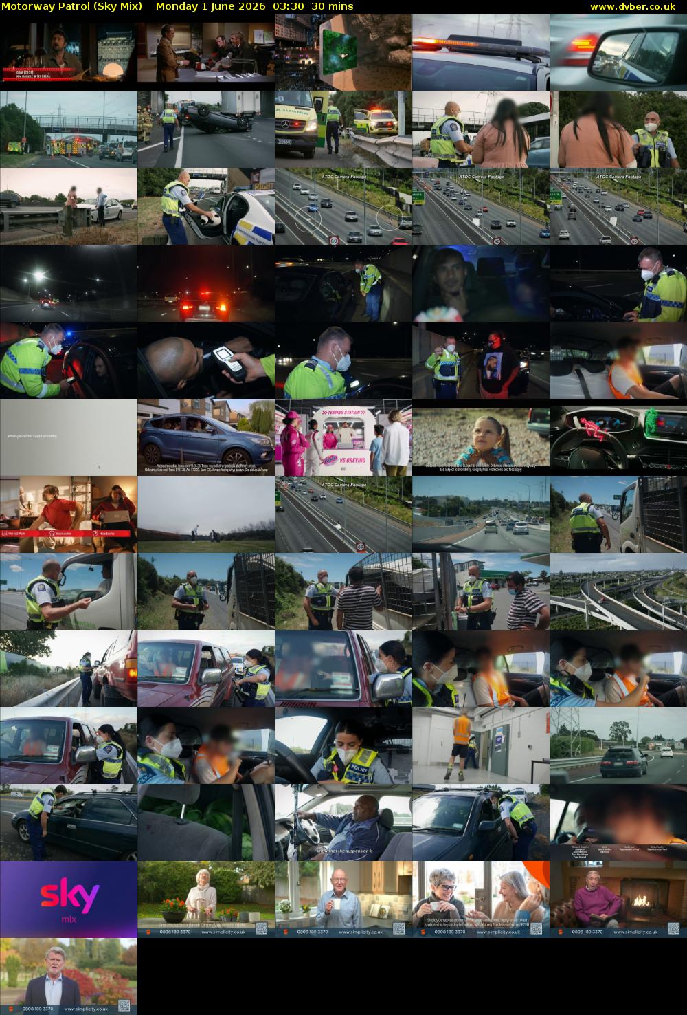 Motorway Patrol (Sky Mix) Monday 1 June 2026 03:30 - 04:00