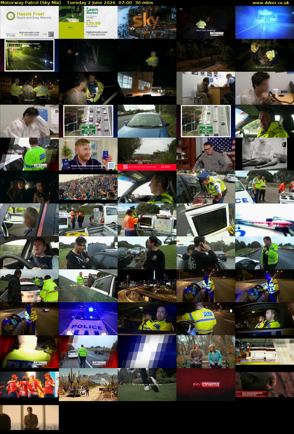 Motorway Patrol (Sky Mix) Tuesday 2 June 2026 07:00 - 07:30