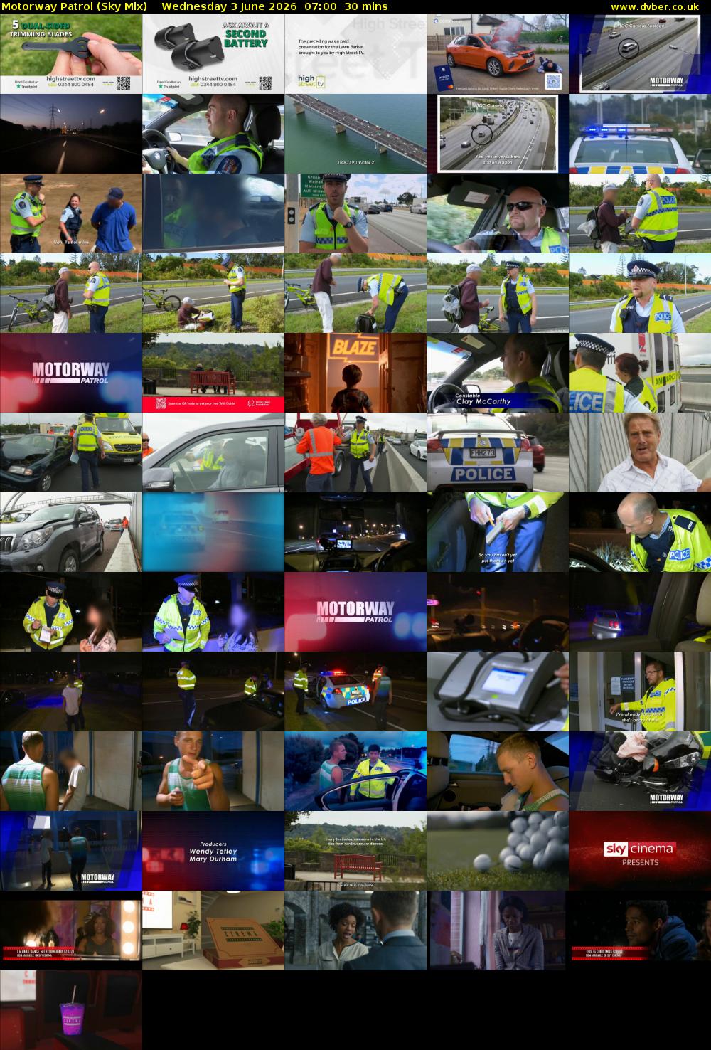 Motorway Patrol (Sky Mix) Wednesday 3 June 2026 07:00 - 07:30