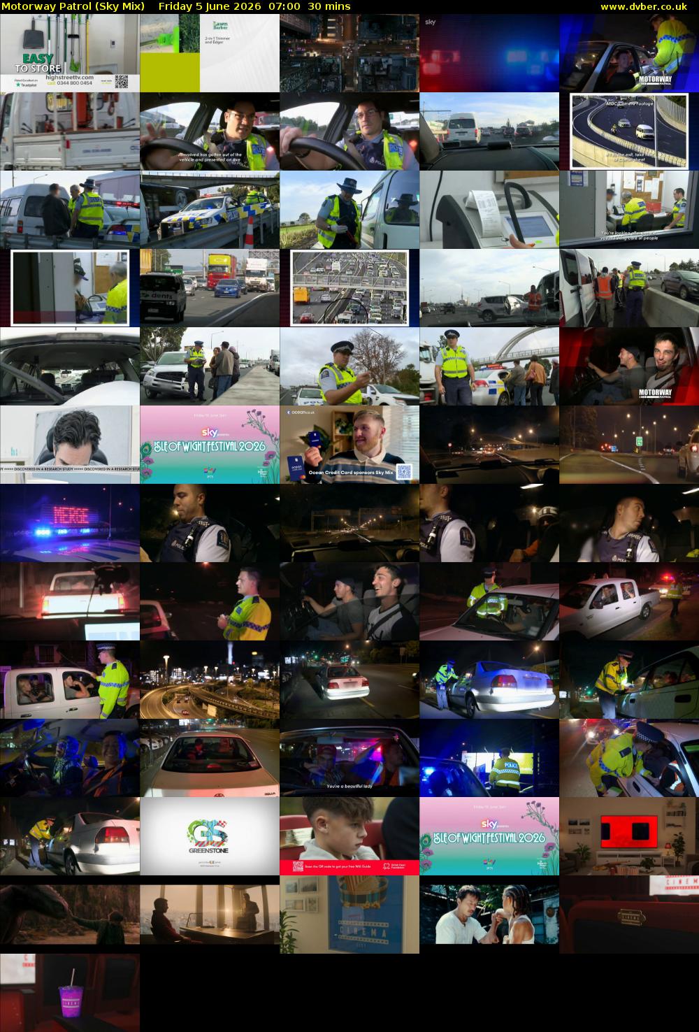 Motorway Patrol (Sky Mix) Friday 5 June 2026 07:00 - 07:30
