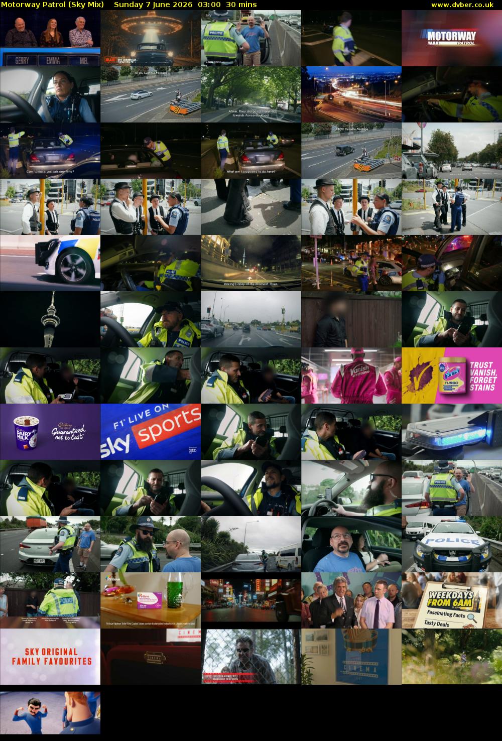 Motorway Patrol (Sky Mix) Sunday 7 June 2026 03:00 - 03:30