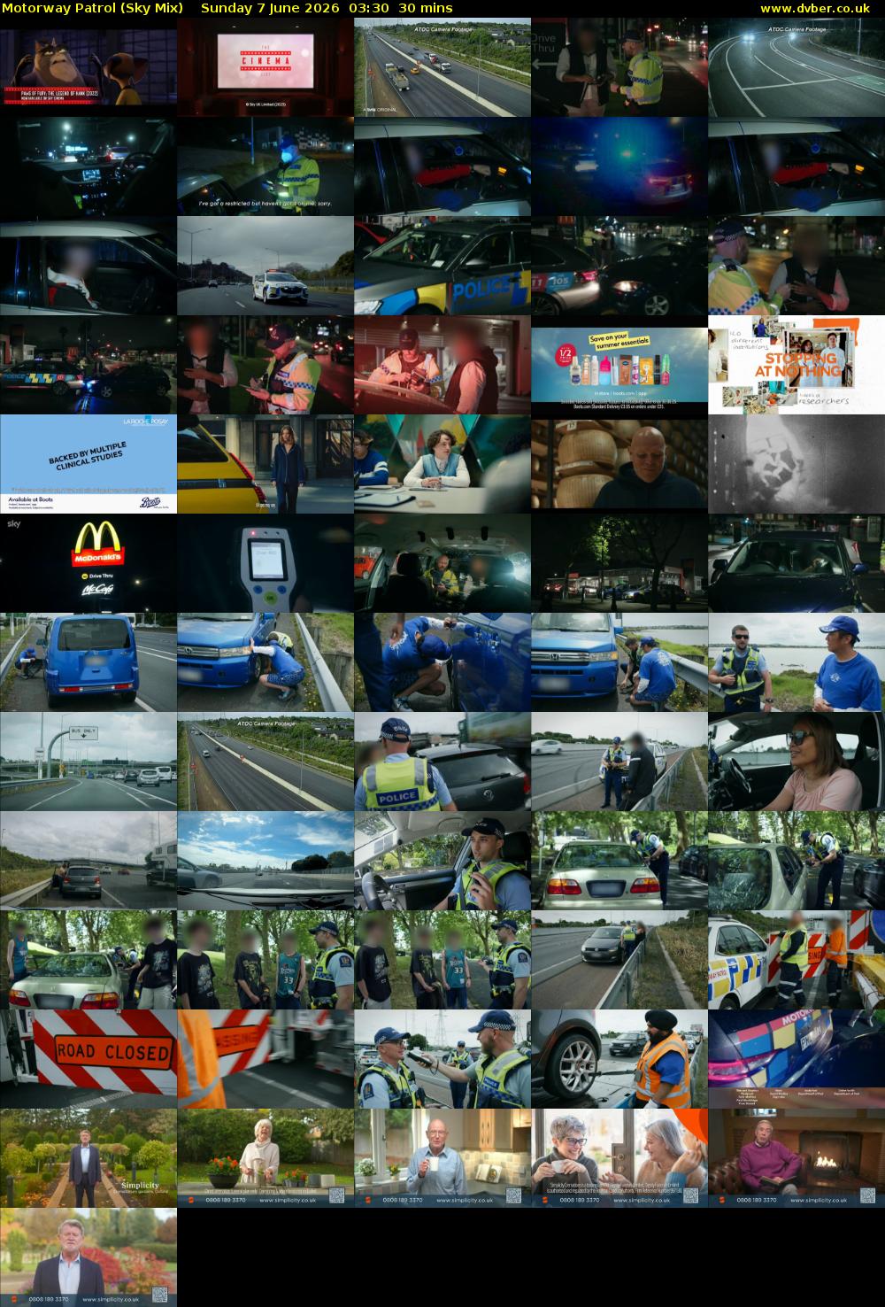 Motorway Patrol (Sky Mix) Sunday 7 June 2026 03:30 - 04:00