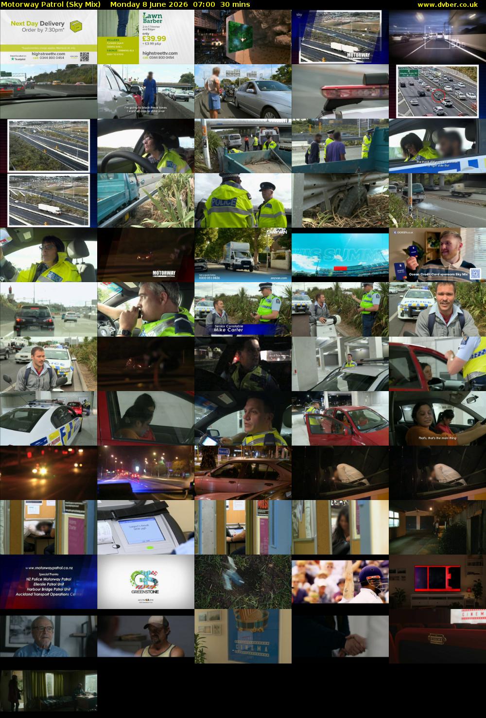 Motorway Patrol (Sky Mix) Monday 8 June 2026 07:00 - 07:30
