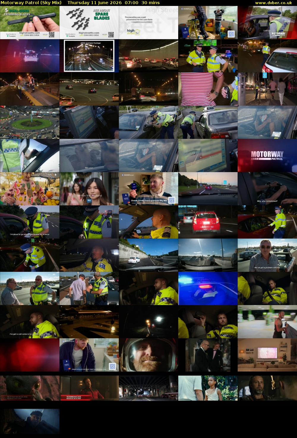 Motorway Patrol (Sky Mix) Thursday 11 June 2026 07:00 - 07:30