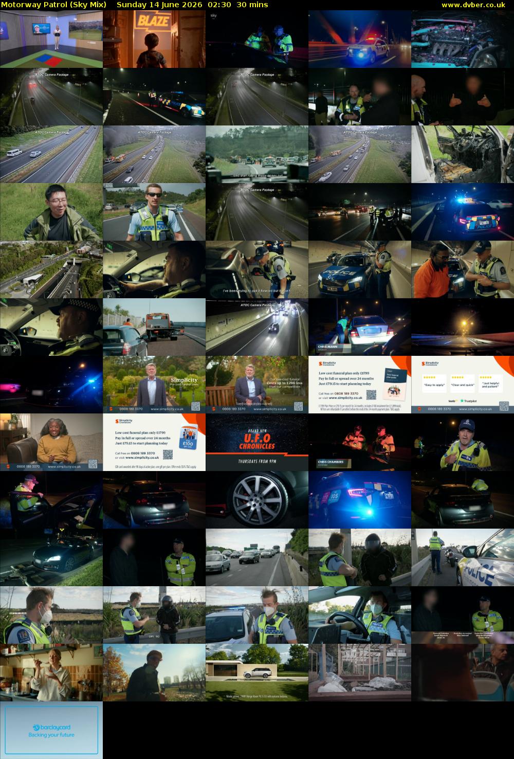 Motorway Patrol (Sky Mix) Sunday 14 June 2026 02:30 - 03:00