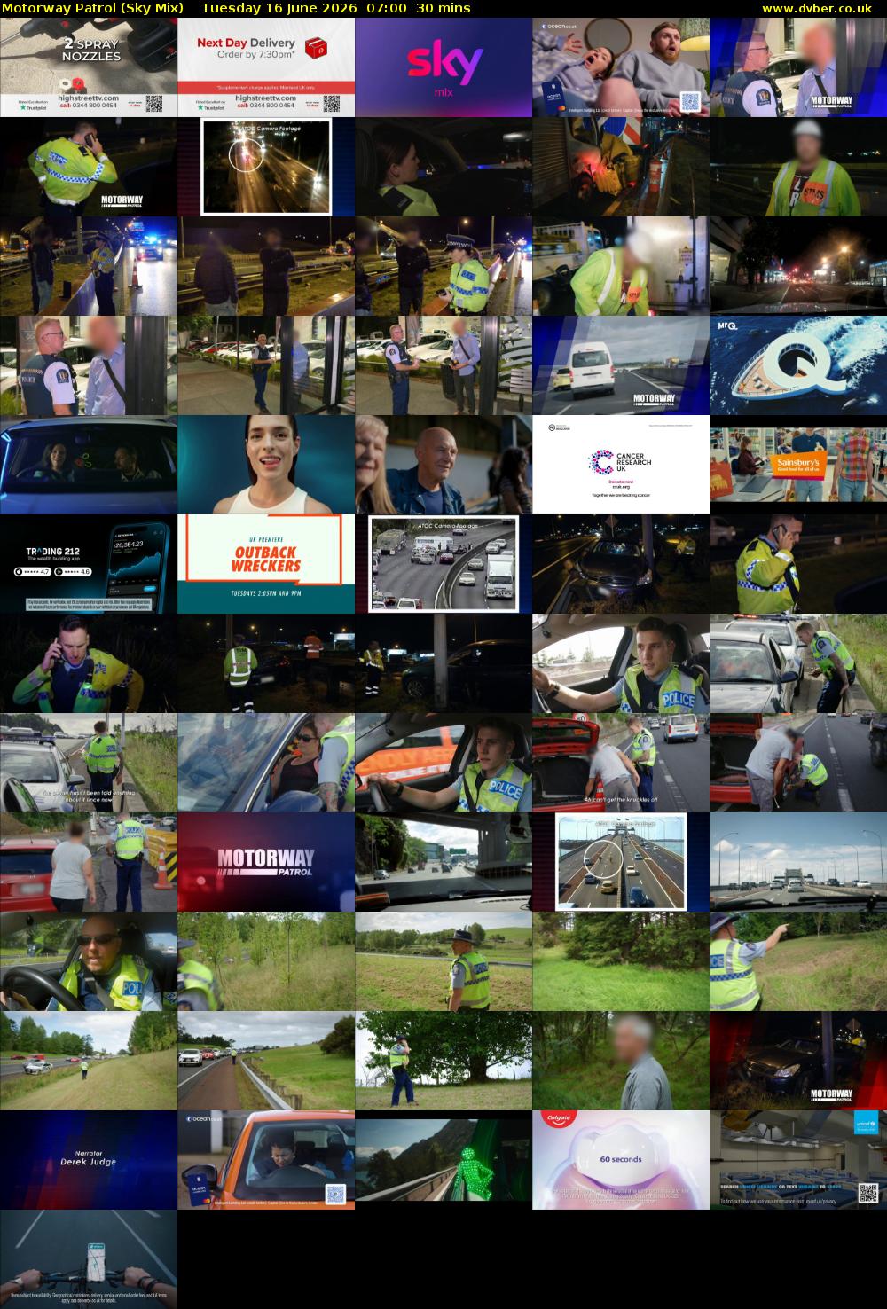 Motorway Patrol (Sky Mix) Tuesday 16 June 2026 07:00 - 07:30