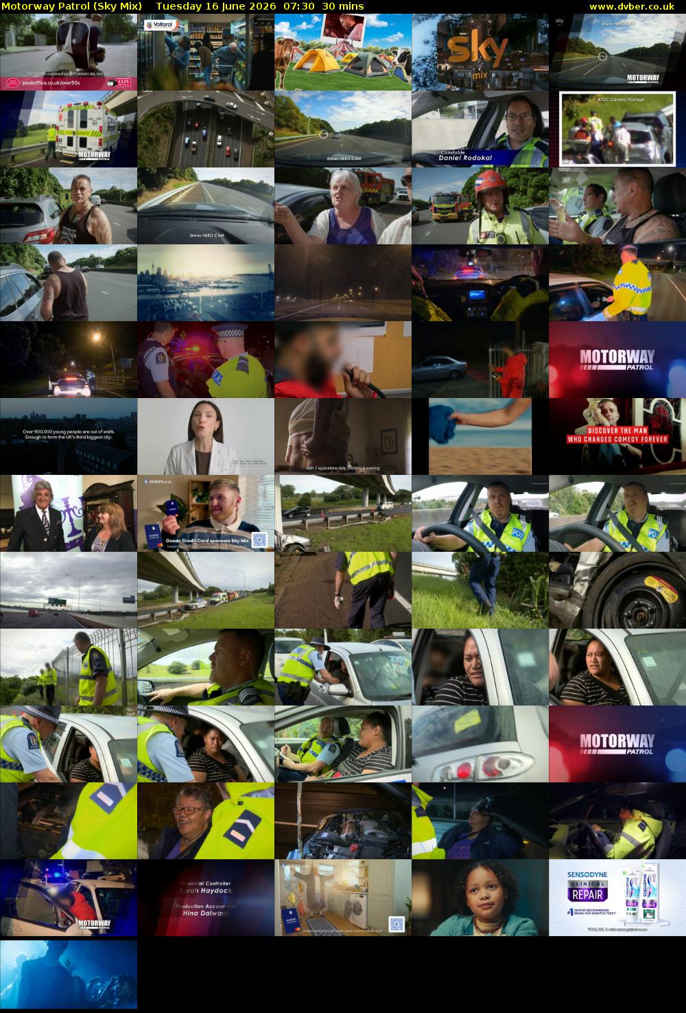 Motorway Patrol (Sky Mix) Tuesday 16 June 2026 07:30 - 08:00