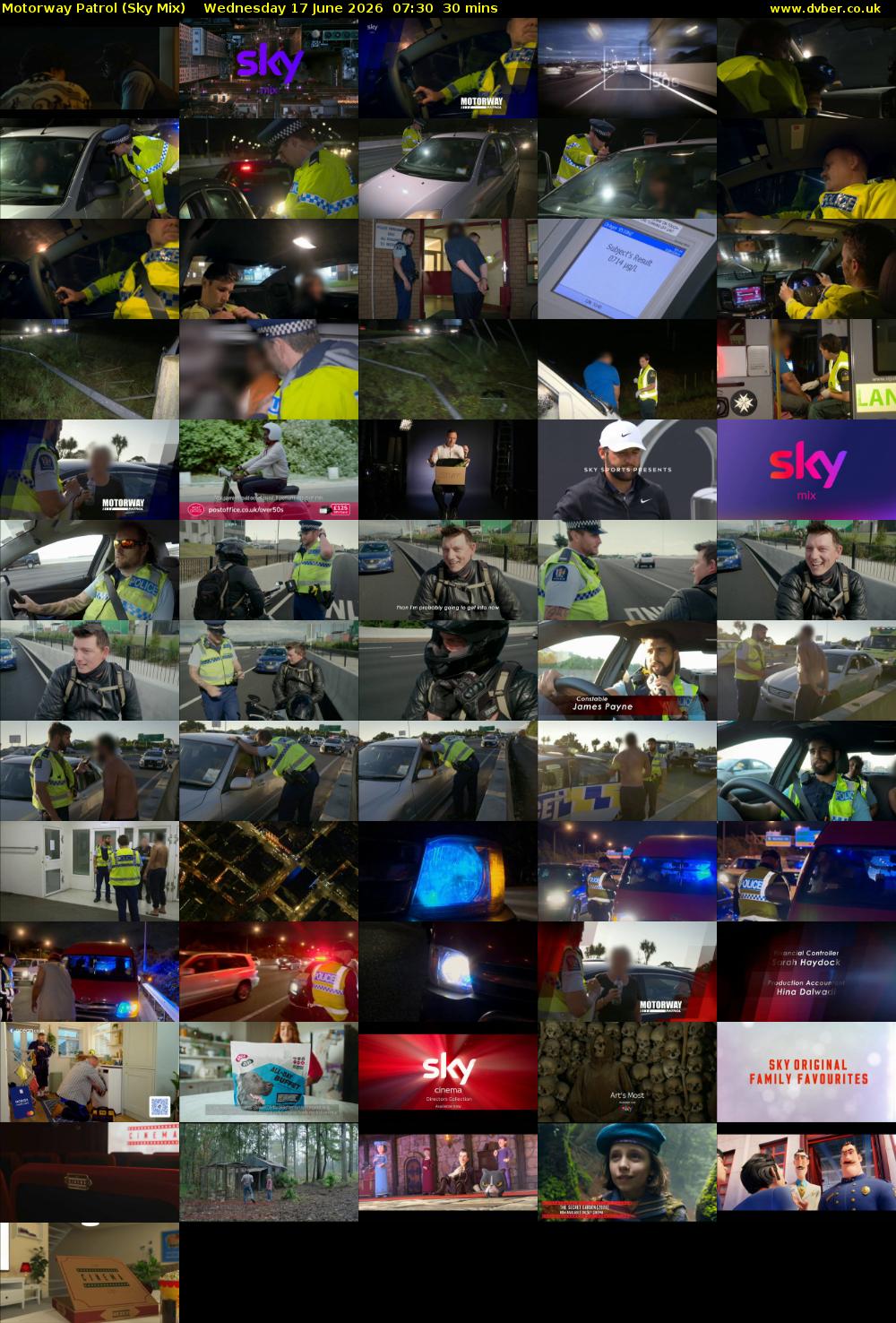 Motorway Patrol (Sky Mix) Wednesday 17 June 2026 07:30 - 08:00