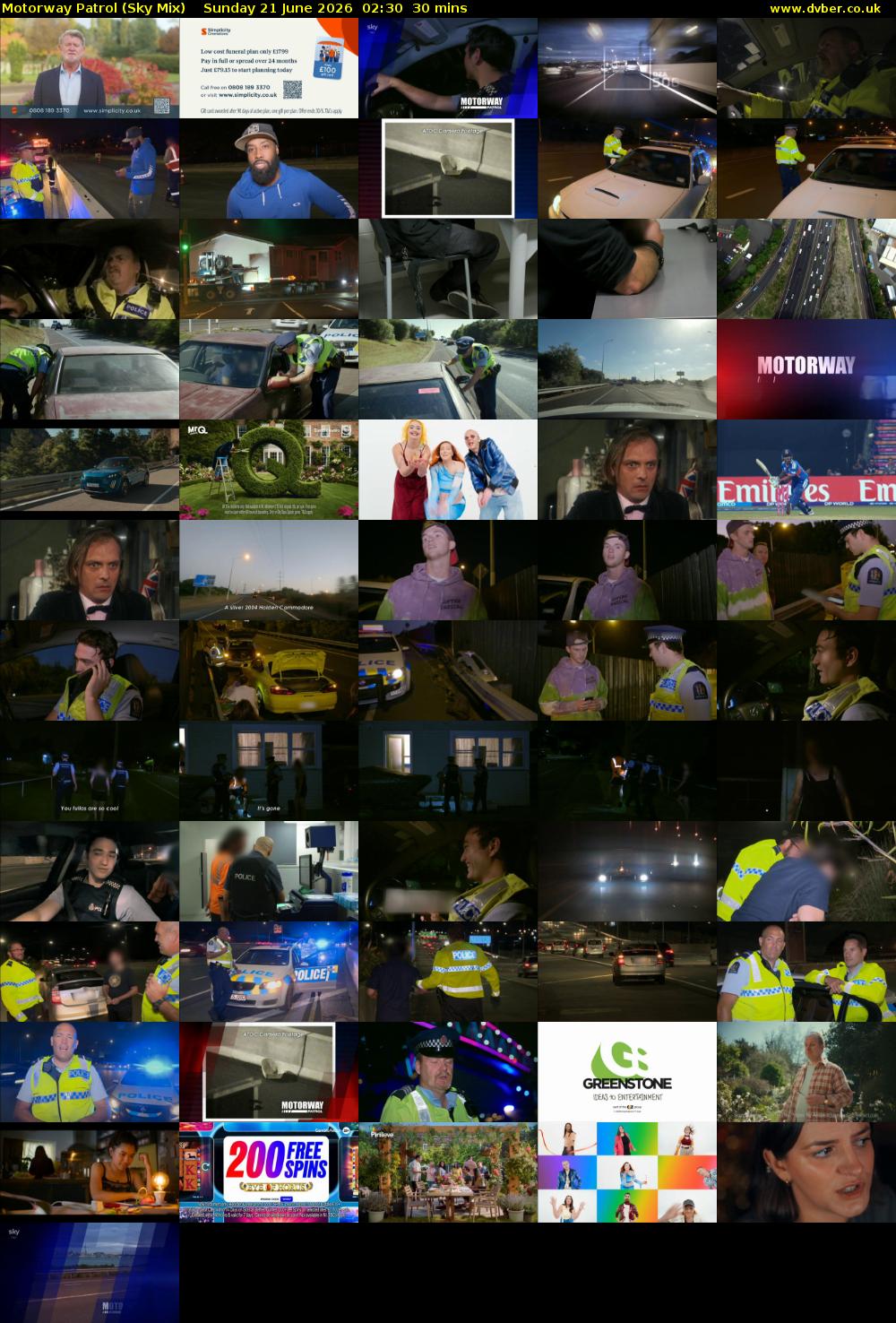 Motorway Patrol (Sky Mix) Sunday 21 June 2026 02:30 - 03:00