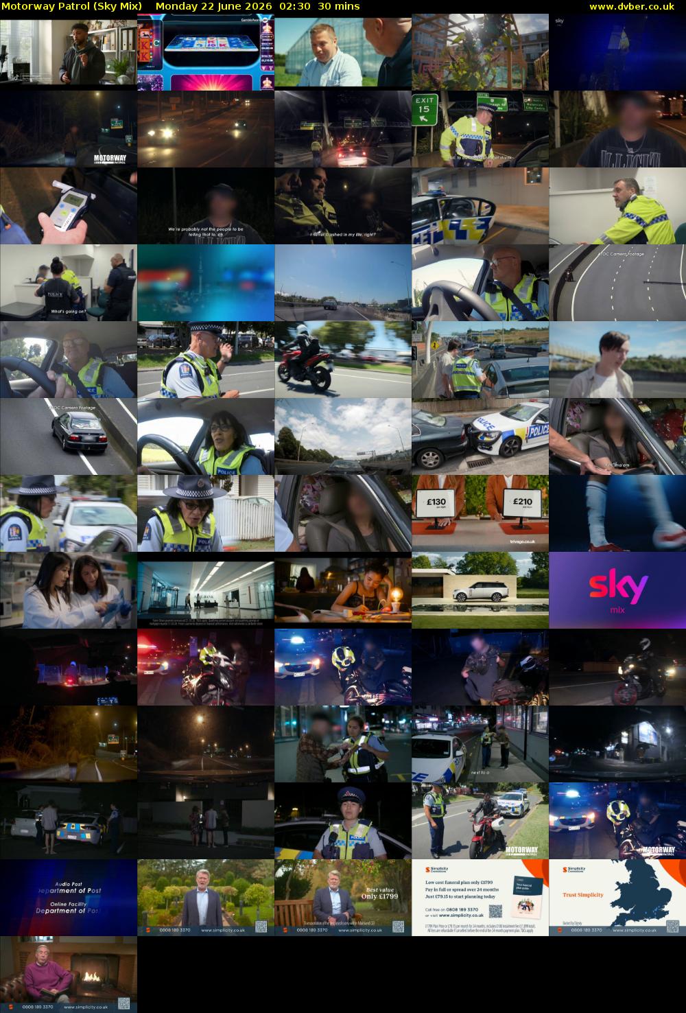 Motorway Patrol (Sky Mix) Monday 22 June 2026 02:30 - 03:00