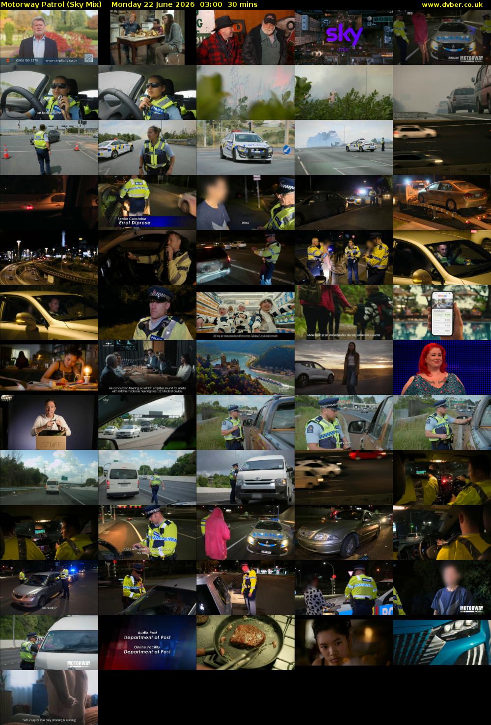 Motorway Patrol (Sky Mix) Monday 22 June 2026 03:00 - 03:30