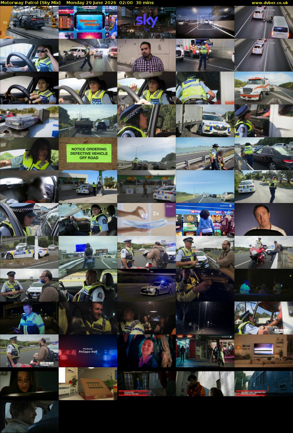 Motorway Patrol (Sky Mix) Monday 29 June 2026 02:00 - 02:30