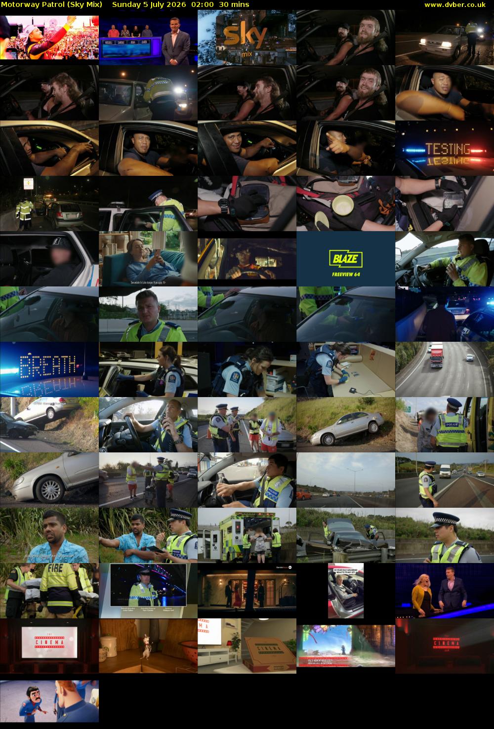 Motorway Patrol (Sky Mix) Sunday 5 July 2026 02:00 - 02:30