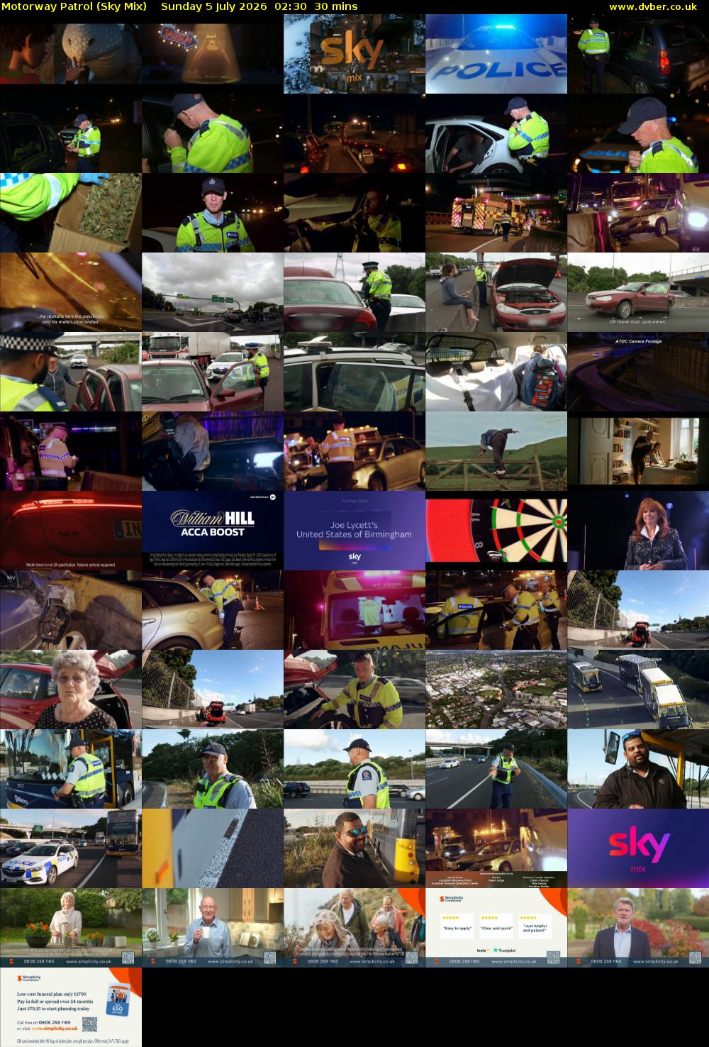 Motorway Patrol (Sky Mix) Sunday 5 July 2026 02:30 - 03:00