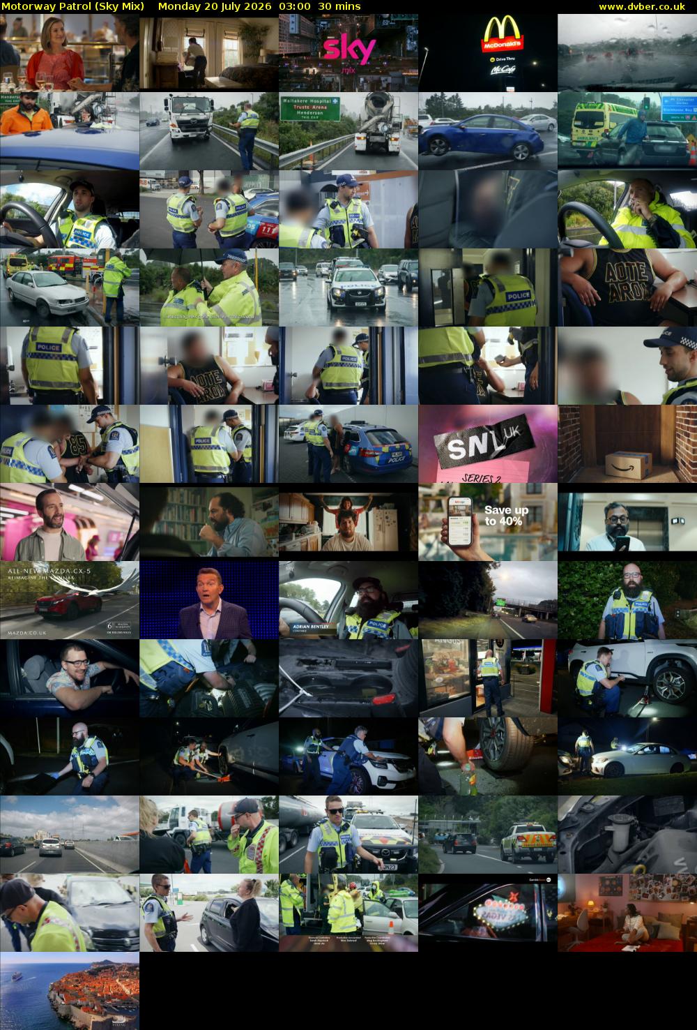 Motorway Patrol (Sky Mix) Monday 20 July 2026 03:00 - 03:30