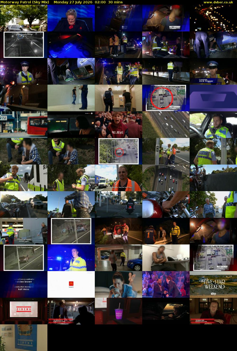 Motorway Patrol (Sky Mix) Monday 27 July 2026 02:00 - 02:30