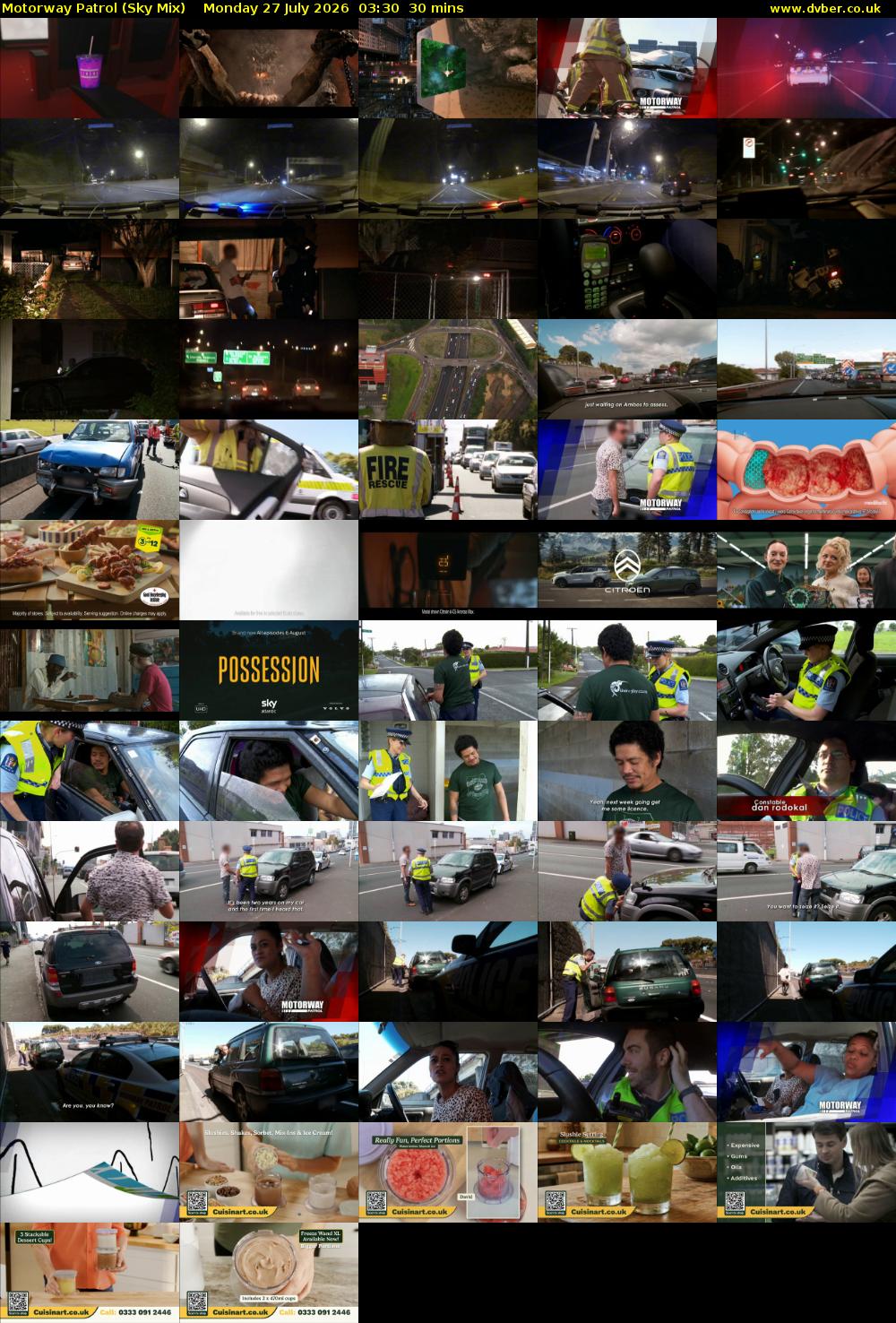 Motorway Patrol (Sky Mix) Monday 27 July 2026 03:30 - 04:00