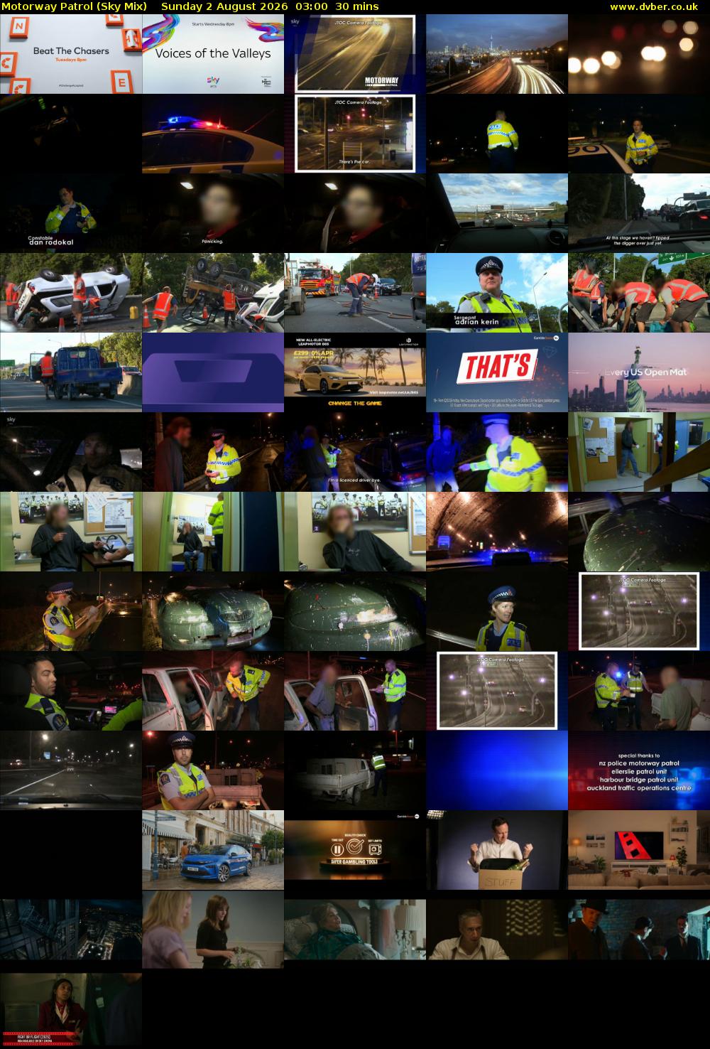 Motorway Patrol (Sky Mix) Sunday 2 August 2026 03:00 - 03:30