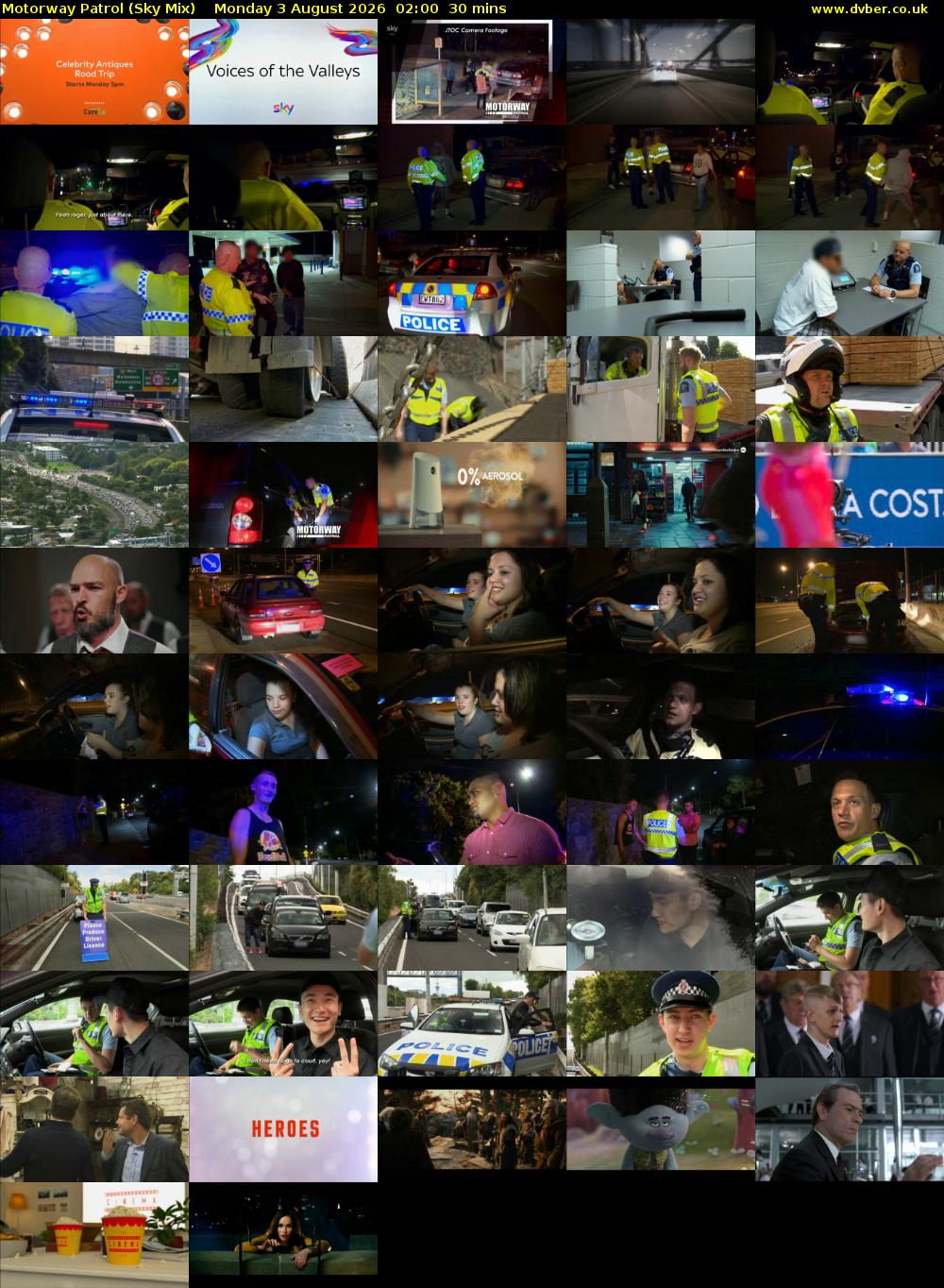 Motorway Patrol (Sky Mix) Monday 3 August 2026 02:00 - 02:30