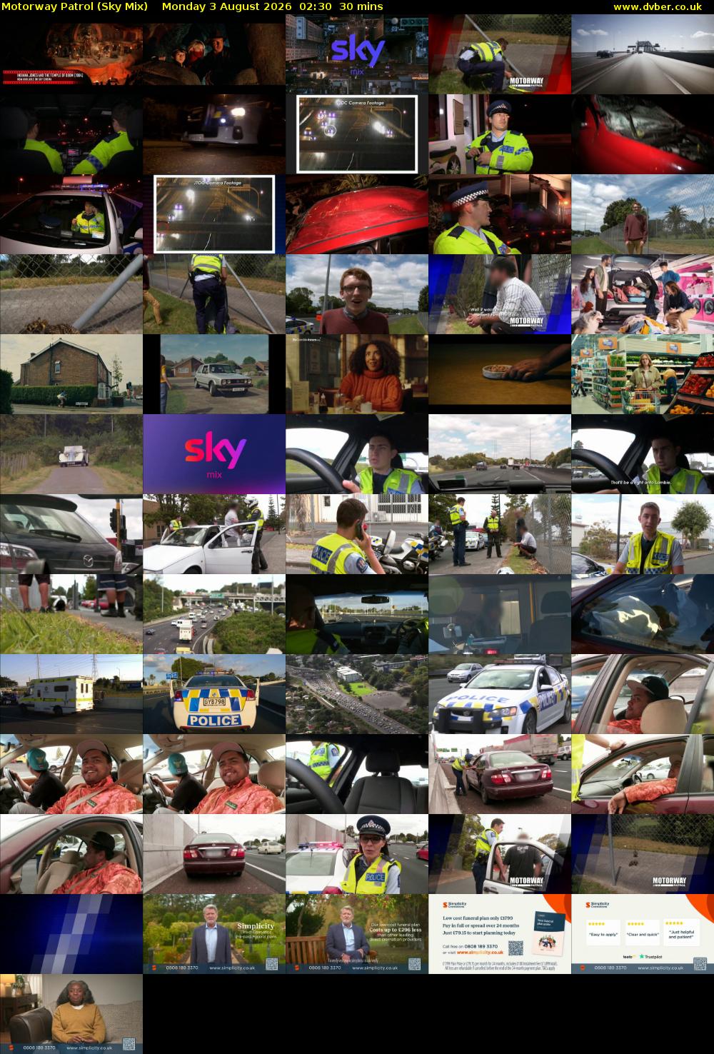 Motorway Patrol (Sky Mix) Monday 3 August 2026 02:30 - 03:00