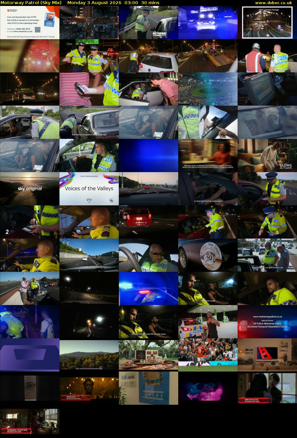 Motorway Patrol (Sky Mix) Monday 3 August 2026 03:00 - 03:30