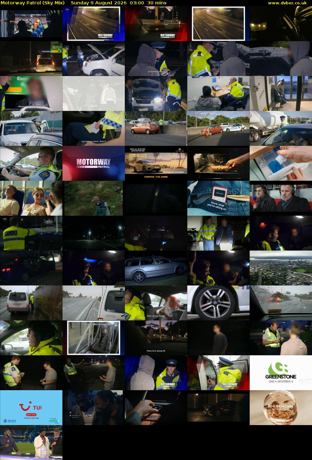Motorway Patrol (Sky Mix) Sunday 9 August 2026 03:00 - 03:30