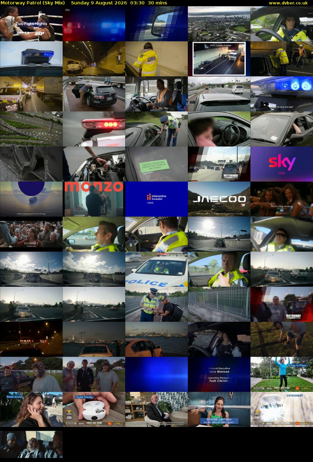 Motorway Patrol (Sky Mix) Sunday 9 August 2026 03:30 - 04:00
