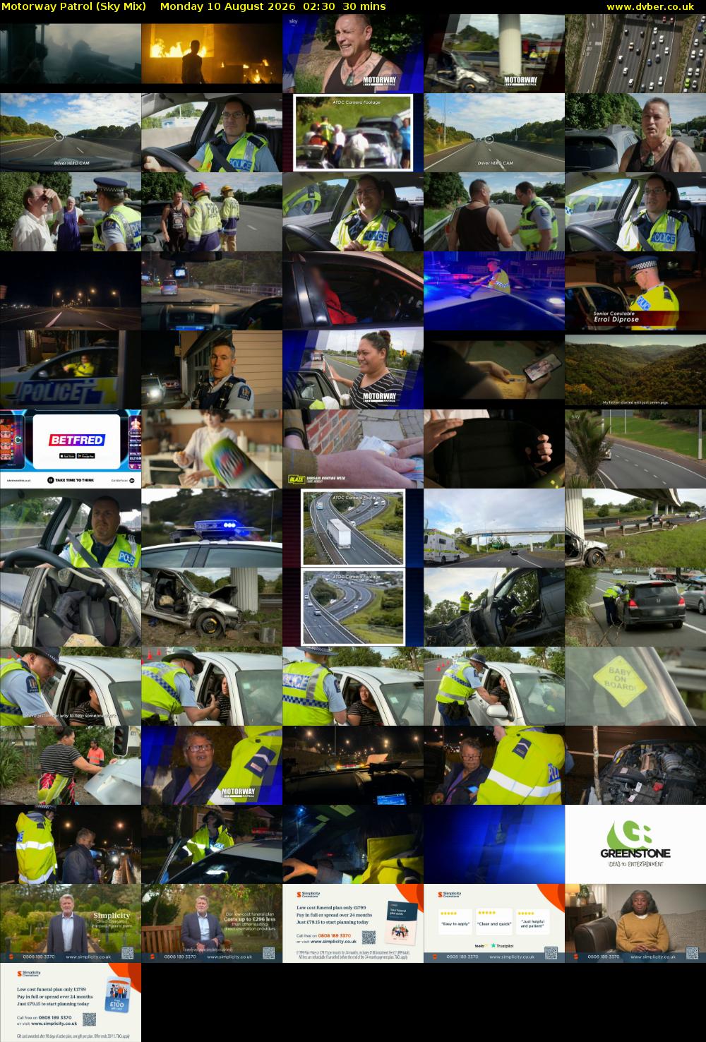 Motorway Patrol (Sky Mix) Monday 10 August 2026 02:30 - 03:00
