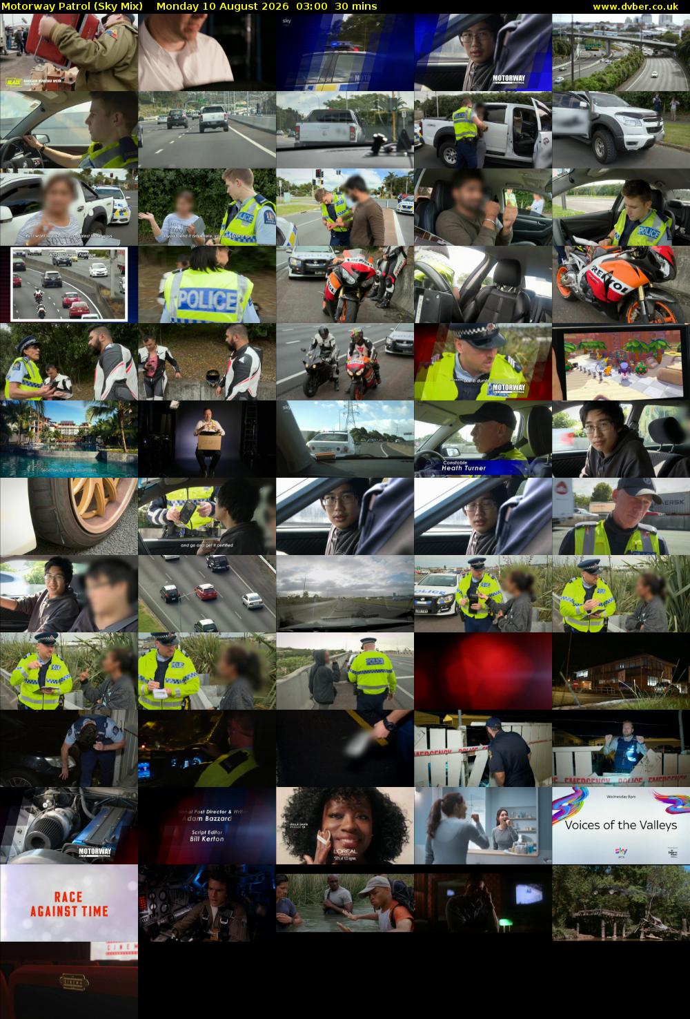 Motorway Patrol (Sky Mix) Monday 10 August 2026 03:00 - 03:30