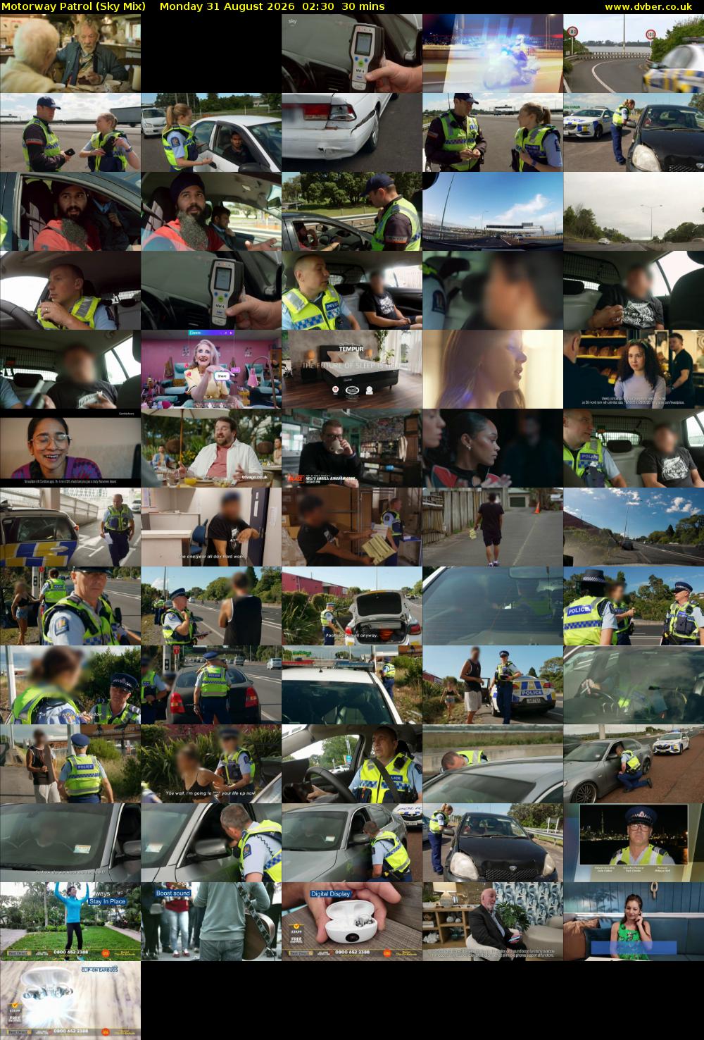 Motorway Patrol (Sky Mix) Monday 31 August 2026 02:30 - 03:00