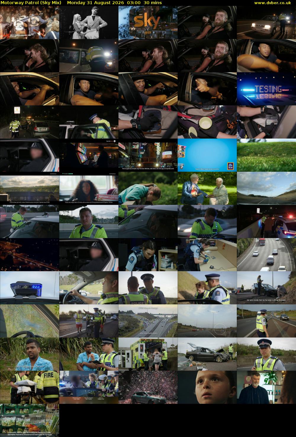 Motorway Patrol (Sky Mix) Monday 31 August 2026 03:00 - 03:30