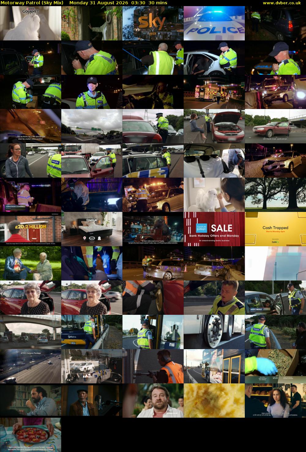 Motorway Patrol (Sky Mix) Monday 31 August 2026 03:30 - 04:00