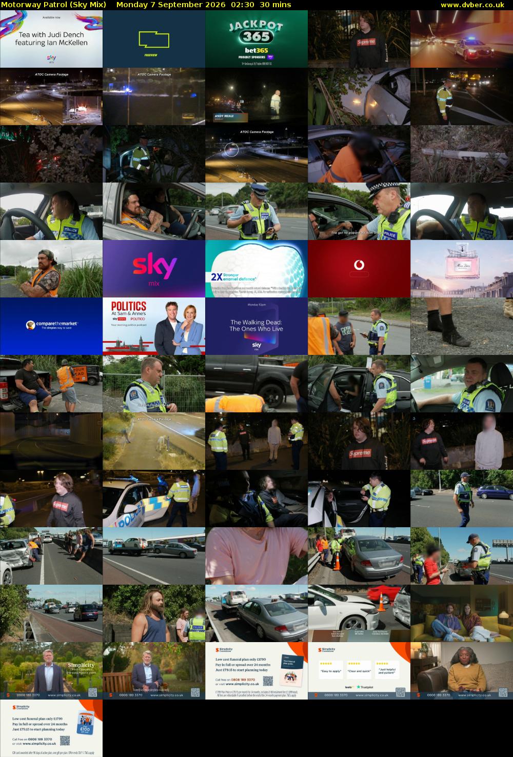 Motorway Patrol (Sky Mix) Monday 7 September 2026 02:30 - 03:00