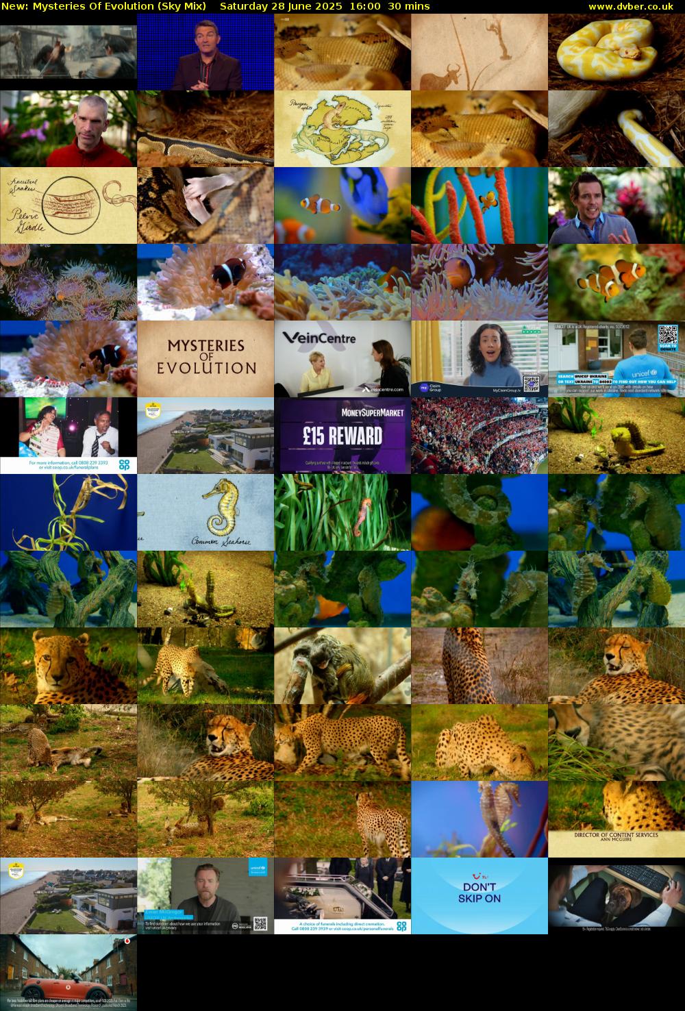 Mysteries Of Evolution (Sky Mix) Saturday 28 June 2025 16:00 - 16:30