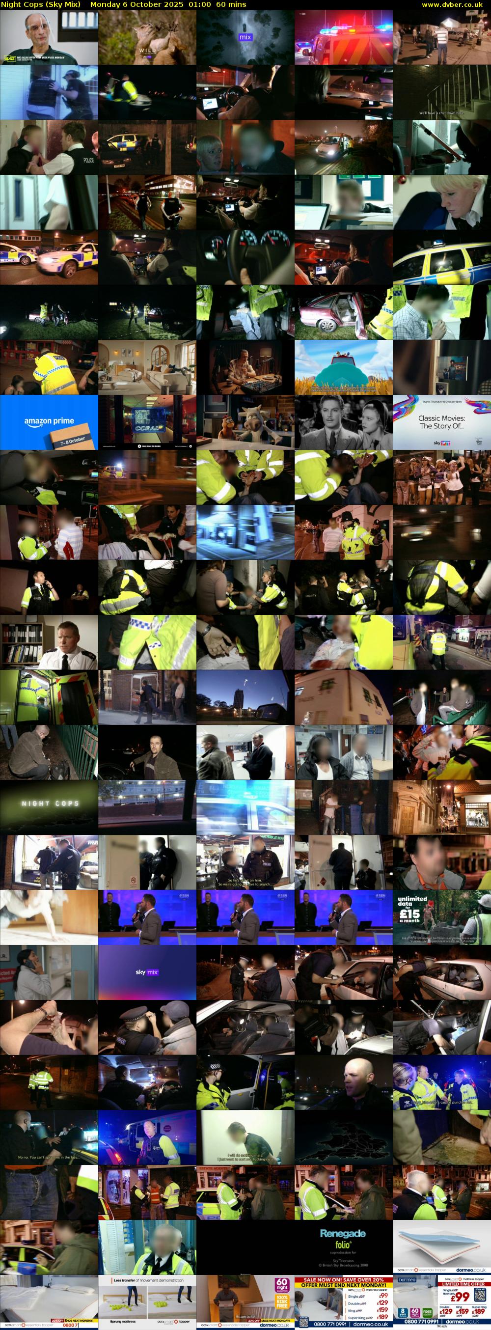 Night Cops (Sky Mix) Monday 6 October 2025 01:00 - 02:00