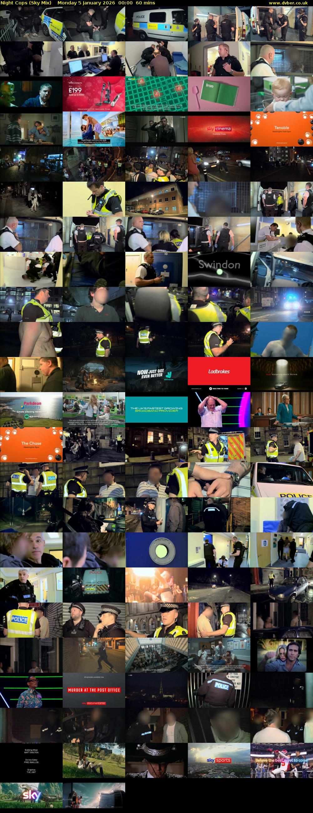 Night Cops (Sky Mix) Monday 5 January 2026 00:00 - 01:00