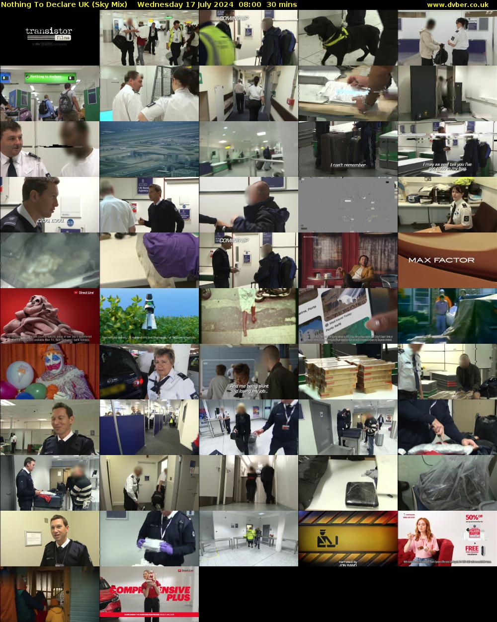 Nothing To Declare UK (Sky Mix) Wednesday 17 July 2024 08:00 - 08:30