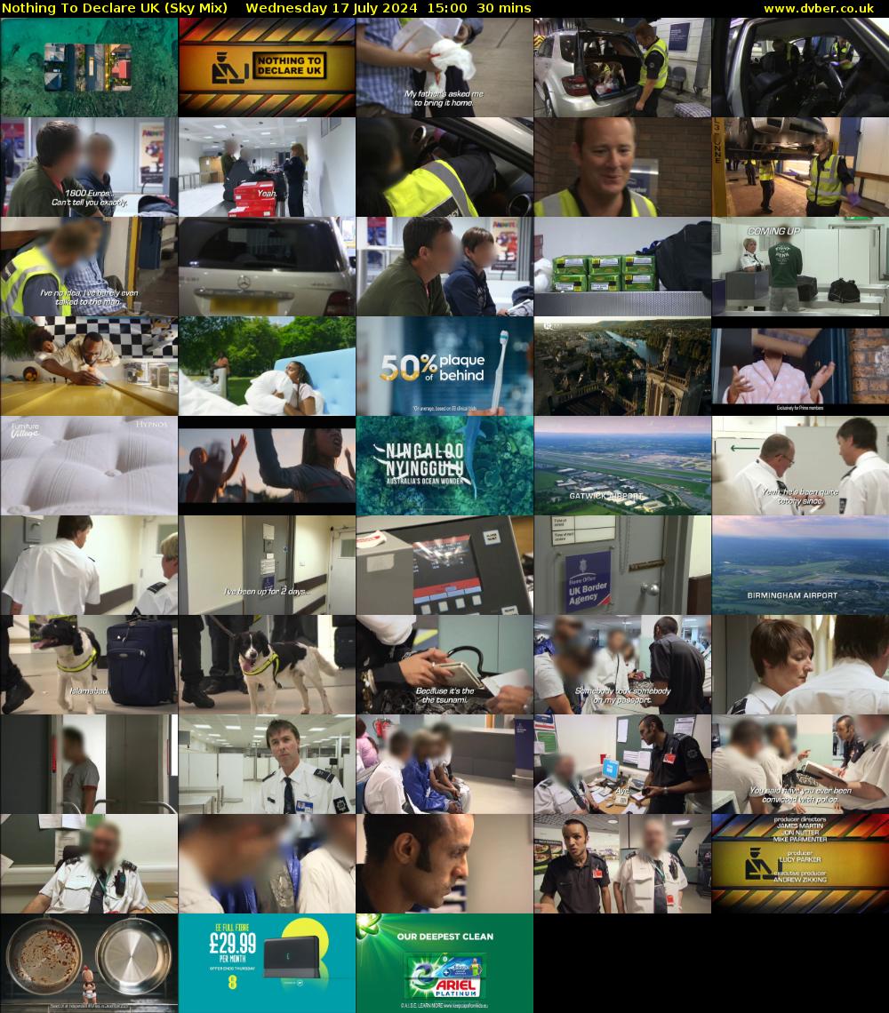 Nothing To Declare UK (Sky Mix) Wednesday 17 July 2024 15:00 - 15:30