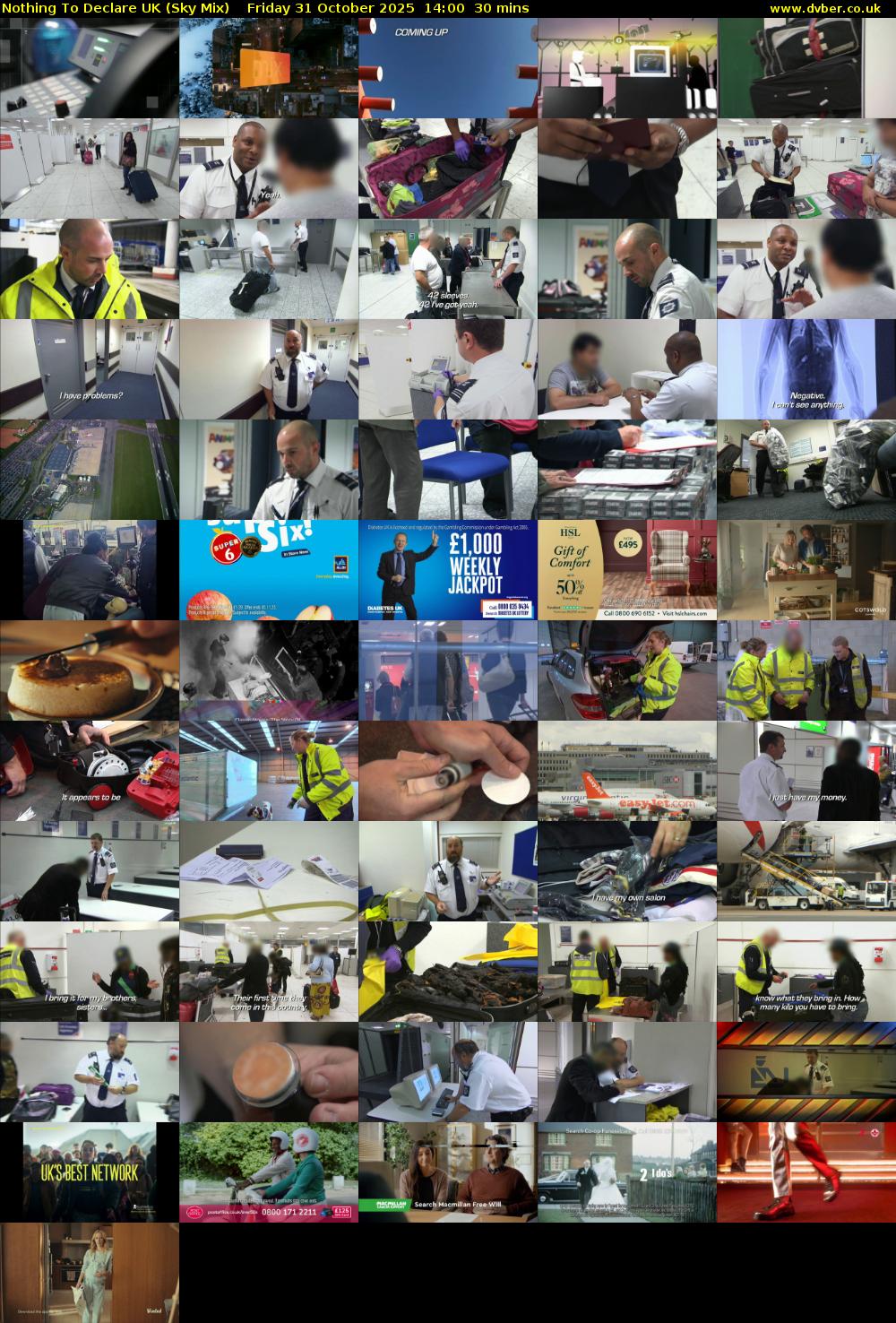 Nothing To Declare UK (Sky Mix) Friday 31 October 2025 14:00 - 14:30