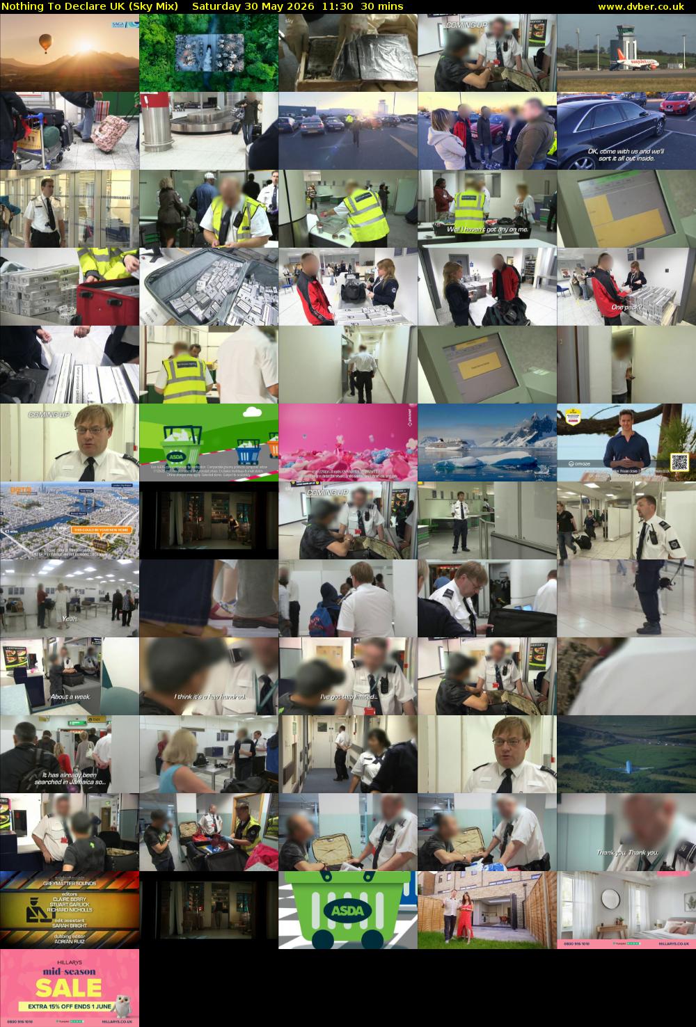 Nothing To Declare UK (Sky Mix) Saturday 30 May 2026 11:30 - 12:00