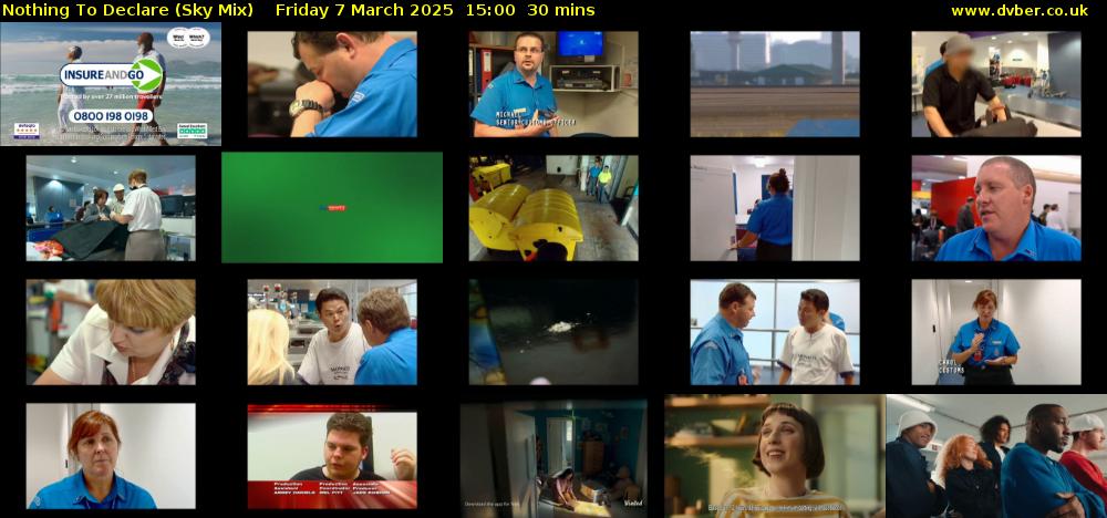 Nothing To Declare (Sky Mix) Friday 7 March 2025 15:00 - 15:30