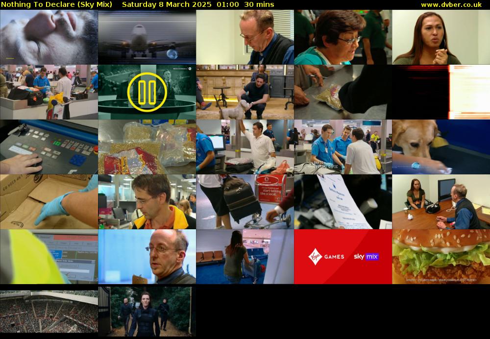 Nothing To Declare (Sky Mix) Saturday 8 March 2025 01:00 - 01:30