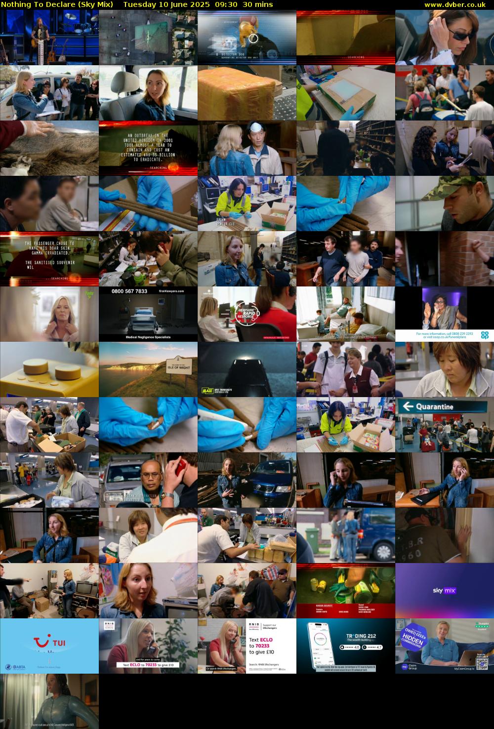 Nothing To Declare (Sky Mix) Tuesday 10 June 2025 09:30 - 10:00