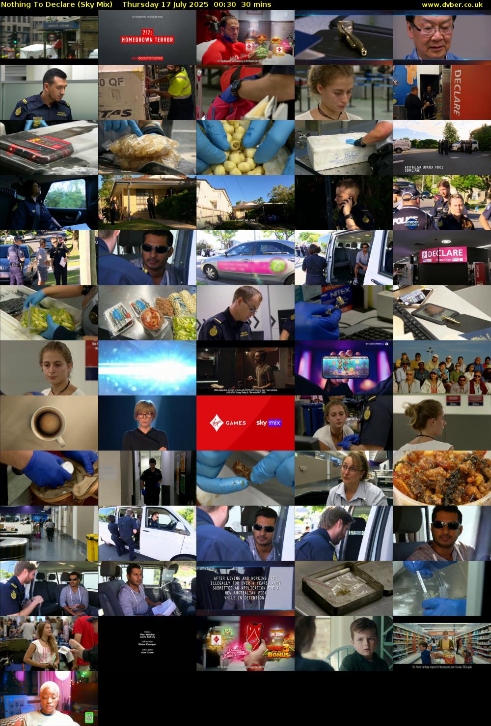 Nothing To Declare (Sky Mix) Thursday 17 July 2025 00:30 - 01:00
