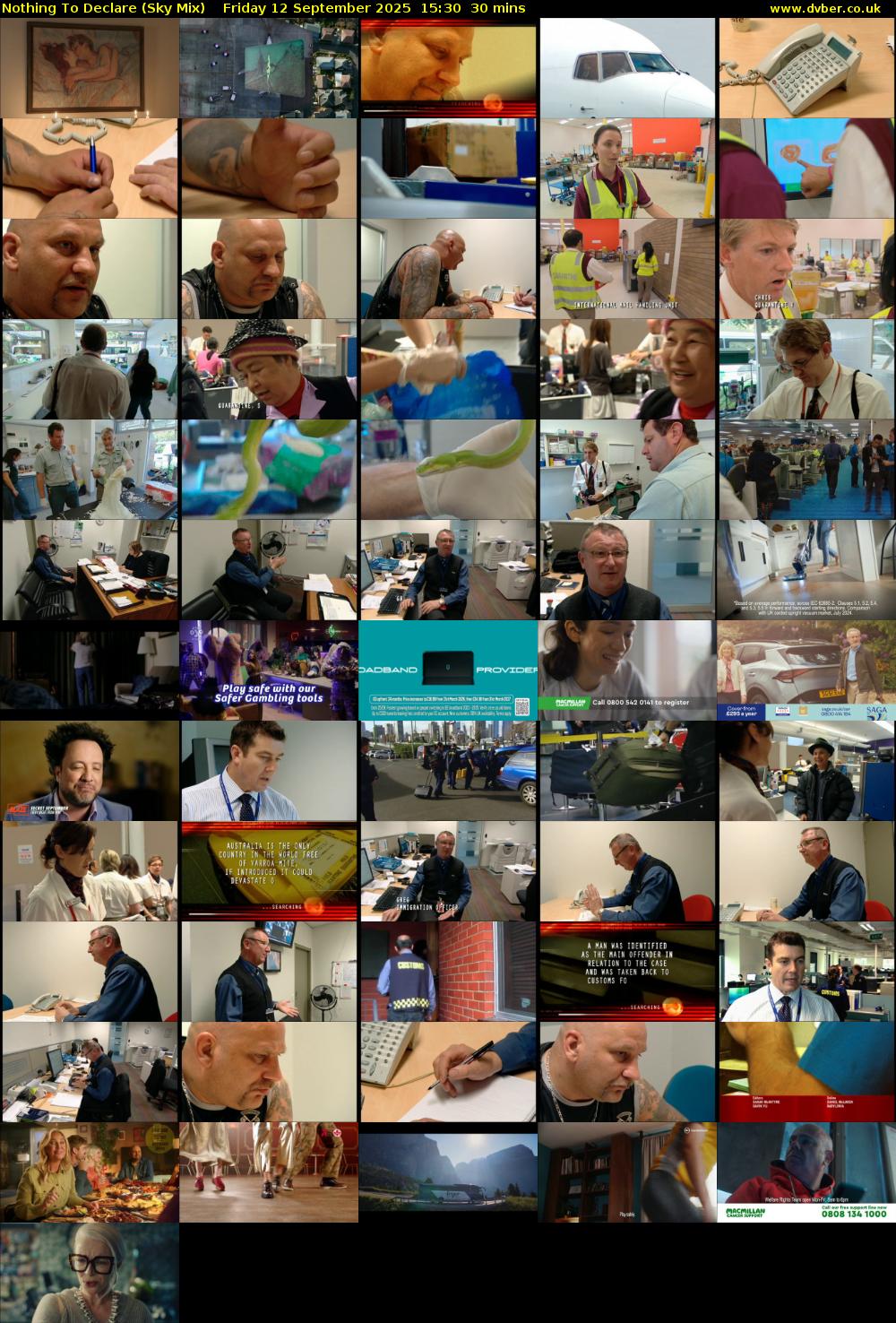Nothing To Declare (Sky Mix) Friday 12 September 2025 15:30 - 16:00
