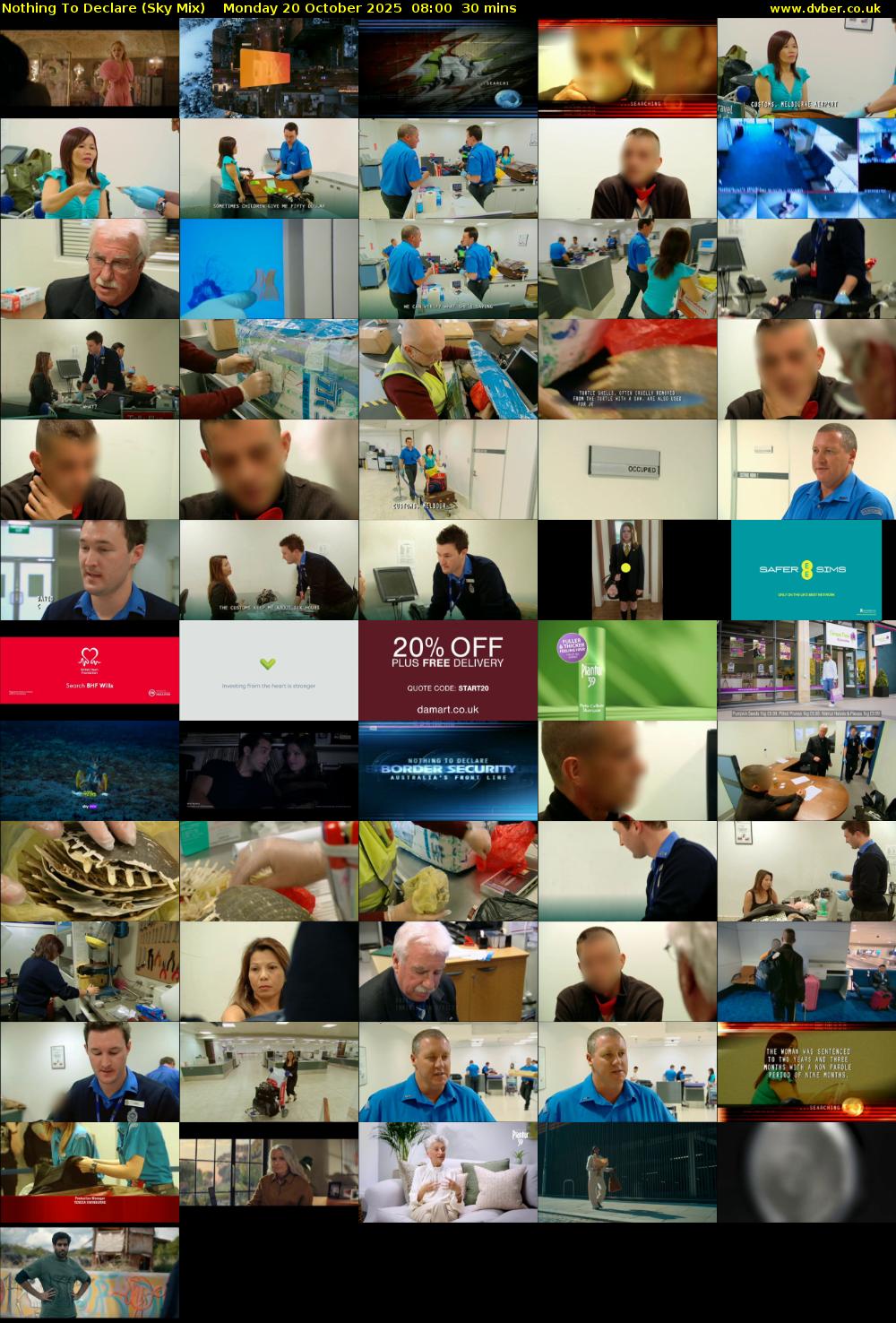 Nothing To Declare (Sky Mix) Monday 20 October 2025 08:00 - 08:30